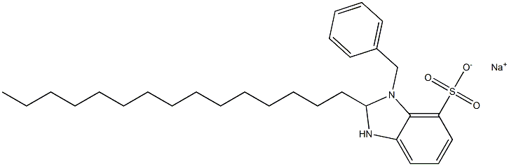 1-Benzyl-2,3-dihydro-2-pentadecyl-1H-benzimidazole-7-sulfonic acid sodium salt Structure