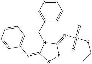 3-Phenylimino-4-benzyl-5-ethoxysulfonylimino-1,2,4-dithiazolidine 구조식 이미지