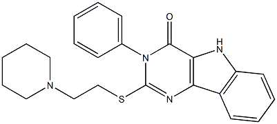 3-Phenyl-2-[[2-piperidinoethyl]thio]-5H-pyrimido[5,4-b]indol-4(3H)-one 구조식 이미지