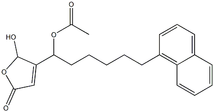 Acetic acid 1-[(2,5-dihydro-2-hydroxy-5-oxofuran)-3-yl]-6-(1-naphtyl)hexyl ester 구조식 이미지