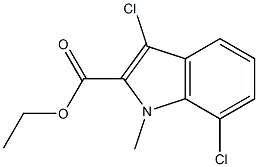 3,7-Dichloro-1-methyl-1H-indole-2-carboxylic acid ethyl ester Structure