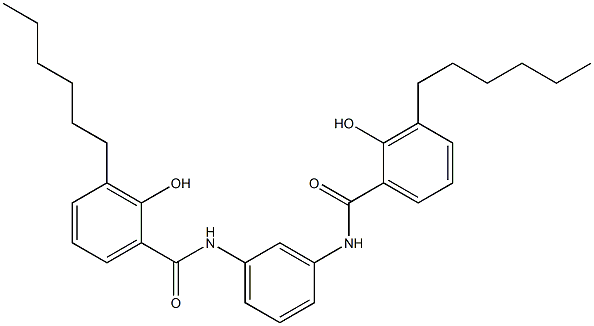 N,N'-Bis(3-hexylsalicyloyl)-m-phenylenediamine 구조식 이미지