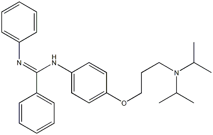 N-[4-[3-(Diisopropylamino)propoxy]phenyl]-N'-phenylbenzamidine 구조식 이미지