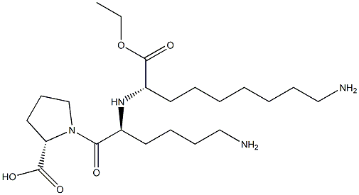 (S)-2-[[(S)-1-[[(2S)-2-Carboxypyrrolidin-1-yl]carbonyl]-5-aminopentyl]amino]-9-aminononanoic acid 1-ethyl ester 구조식 이미지