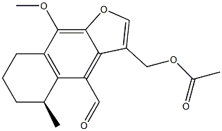 (S)-4-Formyl-5,6,7,8-tetrahydro-9-methoxy-5-methylnaphtho[2,3-b]furan-3-methanol acetate 구조식 이미지