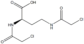 [R,(+)]-2,4-Bis(2-chloroacetylamino)butyric acid 구조식 이미지