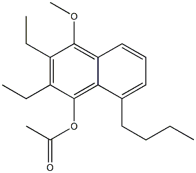 1-Acetoxy-2-ethyl-3-ethyl-4-methoxy-8-butylnaphthalene Structure