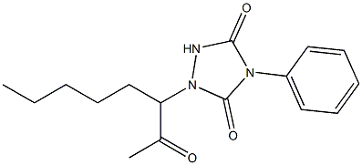 4-Phenyl-1-(1-acetylhexyl)-1,2,4-triazolidine-3,5-dione 구조식 이미지