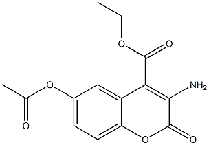 3-Amino-6-acetyloxy-2-oxo-2H-1-benzopyran-4-carboxylic acid ethyl ester 구조식 이미지