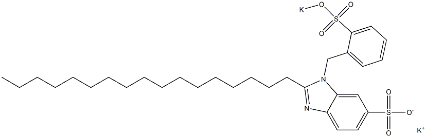 1-[2-(Potassiooxysulfonyl)benzyl]-2-heptadecyl-1H-benzimidazole-6-sulfonic acid potassium salt Structure