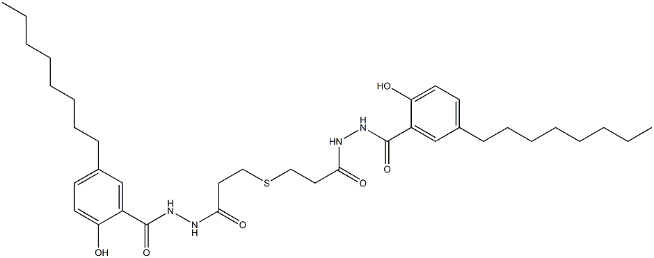 3,3'-Thiodi[propionic acid N'-(5-octylsalicyloyl) hydrazide] 구조식 이미지