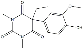 5-Ethyl-5-(3-methoxy-4-hydroxyphenyl)-1-methyl-3-methylpyrimidine-2,4,6(1H,3H,5H)-trione 구조식 이미지