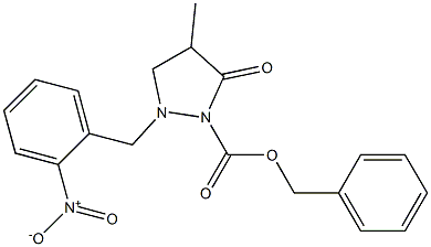 4-Methyl-2-(2-nitrobenzyl)-5-oxopyrazolidine-1-carboxylic acid benzyl ester Structure