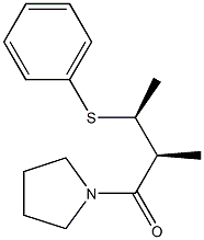 (2S,3S)-2-Methyl-3-phenylthio-1-(1-pyrrolidinyl)-1-butanone Structure