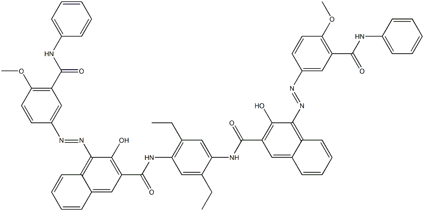 N,N'-(2,5-Diethyl-1,4-phenylene)bis[4-[[4-methoxy-5-(phenylcarbamoyl)phenyl]azo]-3-hydroxy-2-naphthalenecarboxamide] Structure