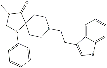 8-[2-(Benzo[b]thiophen-3-yl)ethyl]-3-methyl-1-phenyl-1,3,8-triazaspiro[4.5]decan-4-one 구조식 이미지