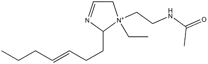 1-[2-(Acetylamino)ethyl]-1-ethyl-2-(3-heptenyl)-3-imidazoline-1-ium 구조식 이미지