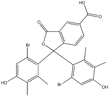 1,1-Bis(6-bromo-4-hydroxy-2,3-dimethylphenyl)-1,3-dihydro-3-oxoisobenzofuran-5-carboxylic acid 구조식 이미지