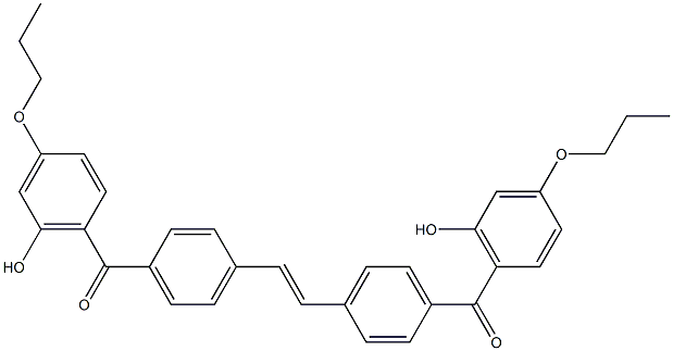 6,6'-[(Ethene-1,2-diyl)bis(4,1-phenylenecarbonyl)]bis(3-propoxyphenol) 구조식 이미지