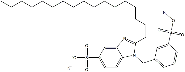 1-[3-(Potassiooxysulfonyl)benzyl]-2-heptadecyl-1H-benzimidazole-5-sulfonic acid potassium salt Structure