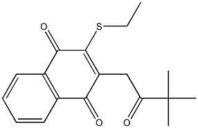 2-Ethylthio-3-[(3,3-dimethyl-2-oxobutyl)]-1,4-naphthoquinone Structure