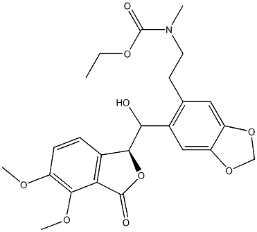 N-Methyl-N-[2-[6-[[[(1S)-1,3-dihydro-4,5-dimethoxy-3-oxoisobenzofuran]-1-yl]hydroxymethyl]-1,3-benzodioxol-5-yl]ethyl]carbamic acid ethyl ester 구조식 이미지