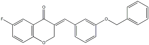 3-[1-(3-Benzyloxy-phenyl)-meth-(E)-ylidene]-6-fluoro-chroman-4-one 구조식 이미지