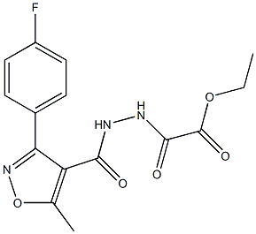ethyl 2-(2-(3-(4-fluorophenyl)-5-methylisoxazole-4-carbonyl)hydrazinyl)-2-oxoacetate Structure