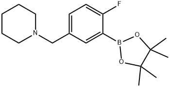 1-(4-Fluoro-3-(4,4,5,5-tetramethyl-1,3,2-dioxaborolan-2-yl)benzyl)piperidine Structure