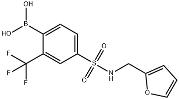 4-(N-(Furan-2-ylmethyl)sulfamoyl)-2-trifluoromethylphenylboronic acid Structure