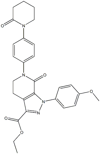 ethyl 1-(4-methoxyphenyl)-7-oxo-6-(4-(2-oxopiperidin-1-yl)phenyl)-4,5,6,7-tetrahydro-1H-pyrazolo[3,4-c]pyridine-3-carboxylate 구조식 이미지