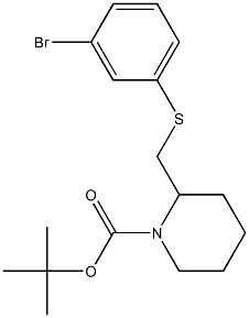 2-(3-Bromo-phenylsulfanylmethyl)-piperidine-1-carboxylic acid tert-butyl ester 구조식 이미지