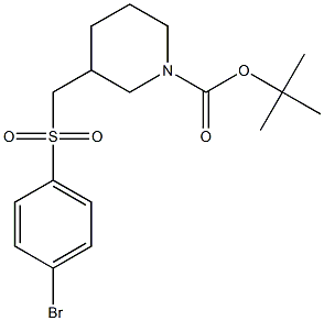 3-(4-Bromo-benzenesulfonylmethyl)-piperidine-1-carboxylic acid tert-butyl ester 구조식 이미지