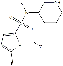 5-Bromo-thiophene-2-sulfonic acid methyl-piperidin-3-yl-amide hydrochloride Structure