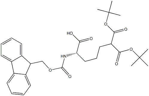 (S)-Fmoc-2-amino-6-tert-butoxycarbonyl-heptanedioic acid -7-tert-butyl ester 구조식 이미지