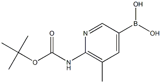 6-(tert-butoxycarbonylamino)-5-methylpyridin-3-ylboronic acid Structure