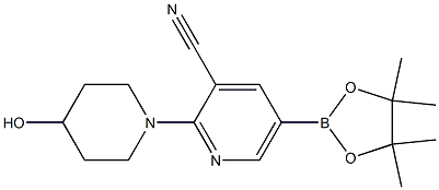 2-(4-hydroxypiperidin-1-yl)-5-(4,4,5,5-tetramethyl-1,3,2-dioxaborolan-2-yl)pyridine-3-carbonitrile 구조식 이미지