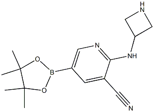 2-(azetidin-3-ylamino)-5-(4,4,5,5-tetramethyl-1,3,2-dioxaborolan-2-yl)pyridine-3-carbonitrile 구조식 이미지