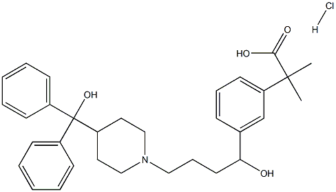 3-[1-hydroxy-4-[4-(hydroxydiphenylMethyl)-1-piperidinyl]butyl]-alpha,alpha-diMethyl benzeneacetic acid hydrochloride Structure