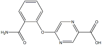 5-[2-(Aminocarbonyl)phenoxy]pyrazine-2-carboxylic acid Structure