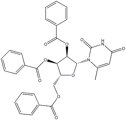 2',3',5'-Tri-O-benzoyl-6-methyluridine 구조식 이미지