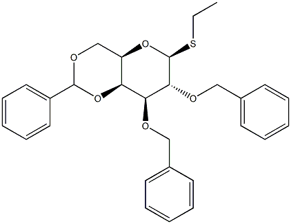 Ethyl 2,3-di-O-benzyl-4,6-O-benzylidene-b-D-thiogalactopyranoside 구조식 이미지