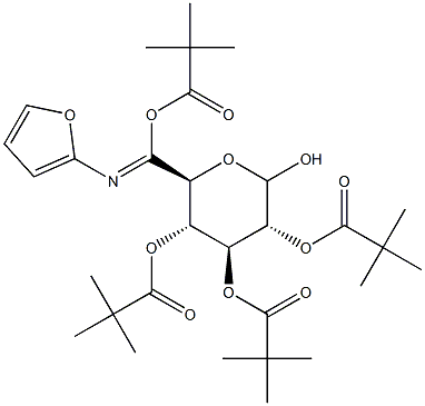 N-(2-Furyl)imino-2,3,4,6-tetra-O-pivaloyl-D-glucopyranoside Structure