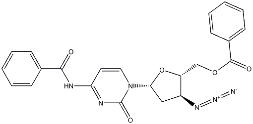3'-Azido-N4-benzoyl-5'-O-benzoyl-2',3'-dideoxycytidine 구조식 이미지