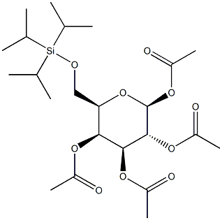 1,2,3,4-Tetra-O-acetyl-6-O-triisopropylsilyl-b-D-galactopyranose 구조식 이미지