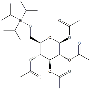 1,2,3,4-Tetra-O-acetyl-6-O-triisopropylsilyl-b-D-glucopyranose 구조식 이미지