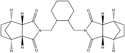 (3aR,3a'R,4S,4'S,7R,7aS,7'R,7a'S)-2,2'-(((1R,2R)-cyclohexane- 1,2-diyl)bis(methylene))bis(hexahydro-1H-4,7-methanoisoindole- 1,3(2H)-dione) Structure