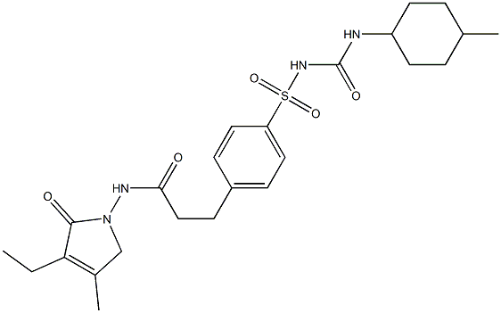 Glimepiride impurity 1 (4-[2-(3-ethyl-4-methyl-2-oxo-3-pyrroline-1-carboxamido)ethyl]benzenesulfonamide ethyl ester) standard Structure