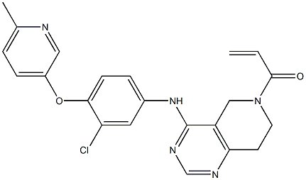 1-(4-((3-chloro-4-((6-methylpyridin-3-yl)oxy)phenyl)amino)-7,8-dihydropyrido[4,3-d]pyrimidin-6(5H)-yl)prop-2-en-1-one Structure