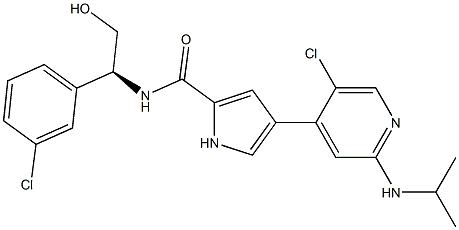 4-(5-chloro-2-(isopropylamino)pyridin-4-yl)-N-((S)-1-(3-chlorophenyl)-2-hydroxyethyl)-1H-pyrrole-2-carboxamide Structure